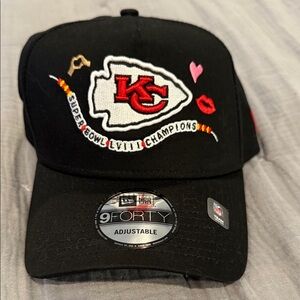 Kansas City Taylor Swift theme Black Super Bowl Champions Adjustable Cap